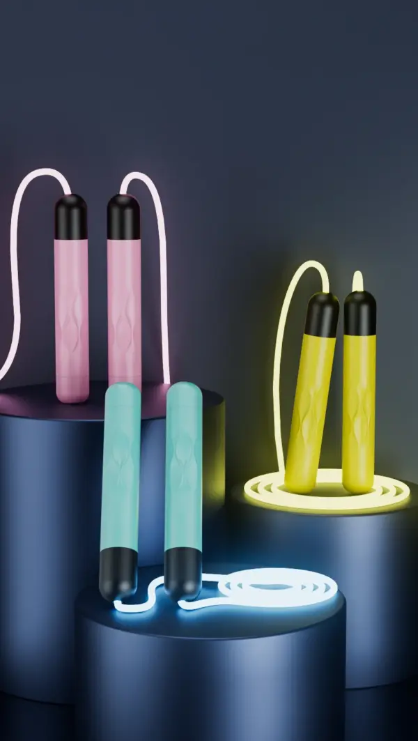 Fitness Adjustable 2.8m Optical TPU Cable Luminous 4.5mm Night LED Light up Adult Children Kids Jump Skipping Rope