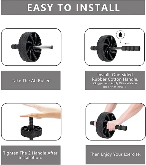 2022 New Ab Roller No Noise Abdominal Wheel Ab Roller Stretch Trainer for Arm Waist Leg Exercise Gym Fitness Equipment