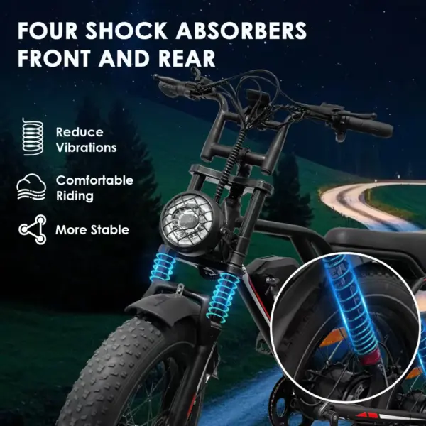 US Stock Fast Delivery E-bike Electric Bike 48V 250W Dual Motors 7 Speed Gears 20Inch Electric Fat Tire Bike