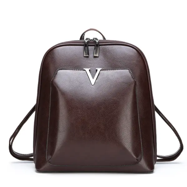 2022 New Classic Women's Shoulder Bag Fashion Simple PU Leather Travel Backpack Schoolbag Multi Functional Lady Backpack