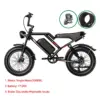 2000W 1000W Power Long Range 48V Electric Bicycle with Dual Single Rear Hub Motor & Down Tube Lithium Battery Popular US EU DIY