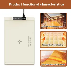 Electric Warming Tray with Adjustable Temperature Foldable Food Warmer Fast Heating Food Warmer Hot Plate Placemat Silicone