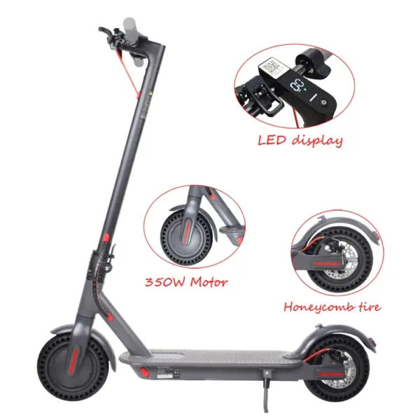 Most Popular Factory Direct Supply 8.5 Inch Foldable Electric Scooter  25km/h 350W with APP Electric Motorcycle