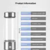 YenvQee 2025 New Customizable Type C Charging Glass Body SPE/PEM Electrolytic Alkaline Hydrogen Rich Water Generator Bottle