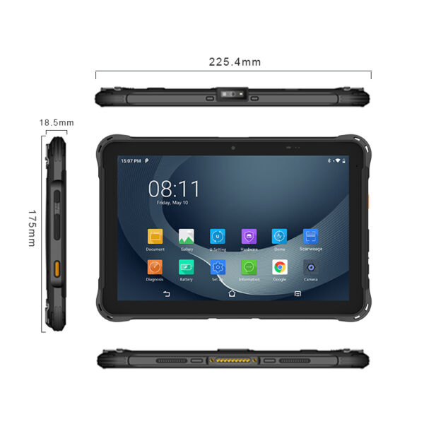 10.1 Inch Ip67 Waterproof Rfid Industrial Tablet Pc Two Camera Fingerprint 10000 Mah Rugged Tablet for Warehouse