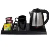 European Best 304 Stainless Steel Electric Kettle Mini Cordless 360 Degree Portable with Tray Set for Home Tea Use