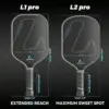 Kevlar Racket Raw Carbon Fiber T700 16MM Polypropylene Honeycomb Core Pickleball Paddle Designed for Control Spin & Consistency