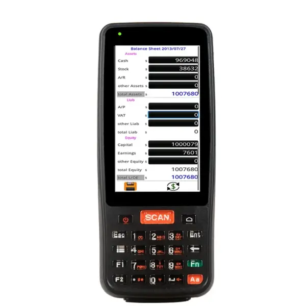 Android Handheld Mobile Phone 4G Bluetooth Wifi 1d 2d Barcode Scanner With Display