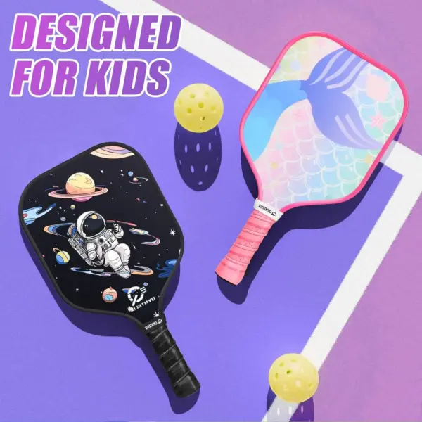Lightweight and Portable Pickleball Racket Kids Fiberglass Honeycomb Core Pickleball Paddle Pickleball Gifts for Children