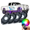 RGB Rock Light Kit 4 Pods IP68 App Sync Remote Control LED Light Kit for Car UTV ATV Road Truck Wrangler Uttermost Convenience