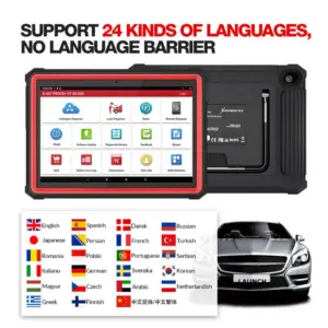 Launch V+ X431 PRO3 10.1inch Tablet Global Version with HD3 Ultimate Heavy Duty Adapter Work on Both 12V 24V Cars and Trucks
