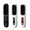 2025 3000mah Electric Cordless Comb Hair Style Brush LCD Portable Rechargeable Mini Hair Straightener Brush with 3 Temp Settings