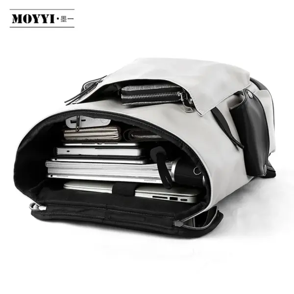 MOYYI Mochila Vegan Leather Dayback Teen Bookbags Laptop Bags for Men Backpacks