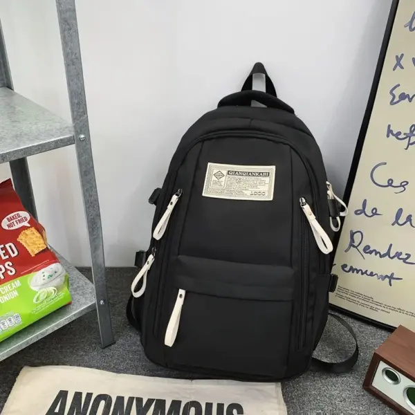 Large Capacity Solid Color Backpack Women's Korean-Style All-Match Casual Student Schoolbag One Piece Dropshipping 0372