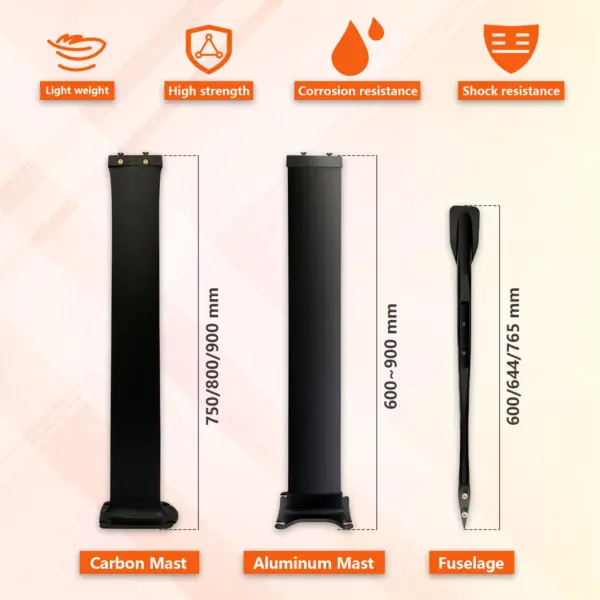 GY1310  Carbon Fiber Large Blade Aluminum Mast Fuselage for Wing Foil Pump Surboard Beginners sup Kite Hydrofoil