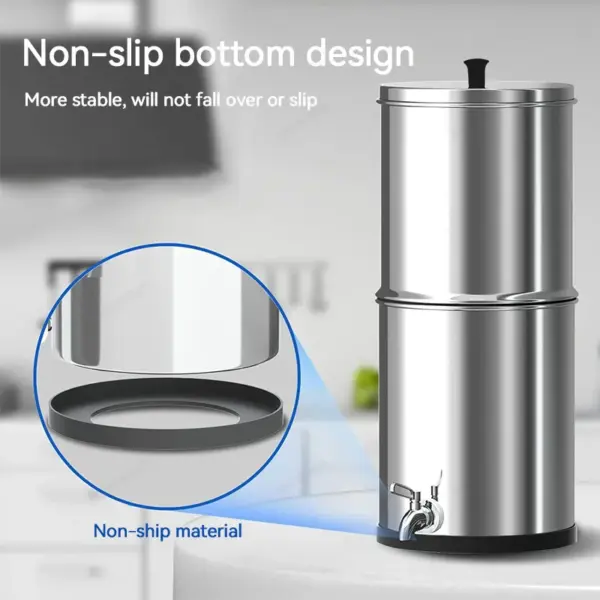 Outdoor Camping Stainless Steel Drinking Water Purifier Home Countertop Gravity Activated Carbon Water Filter