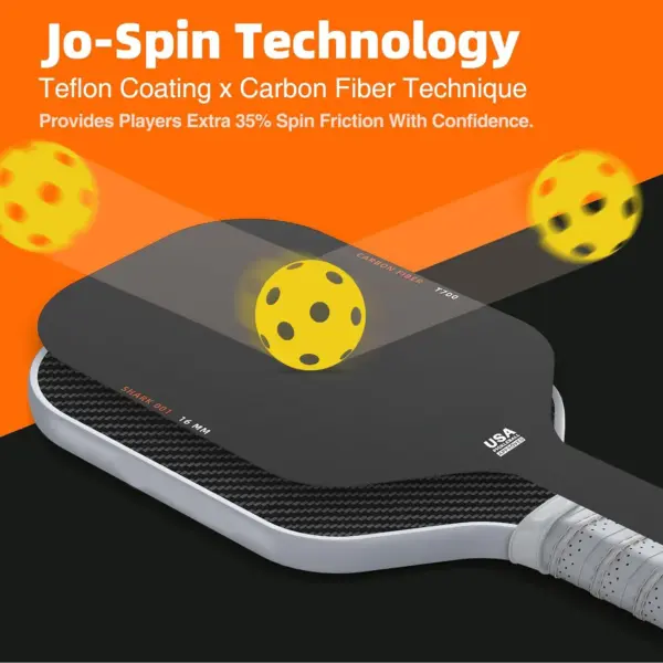 Hot-Selling Custom Fabric Friction Toray T700 16MM Raw Carbon Fiber USAPA Approved Pickleball Paddle