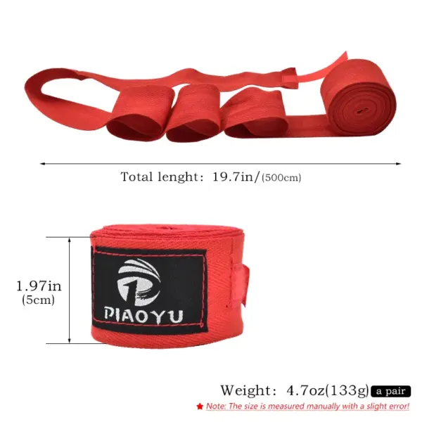 Piaoyu Adult Boxing Straps 3cm/5cm Sweat Absorbent Cotton Hand Wraps for Muay Thai Combat Training Fitness Gym Use Set Model