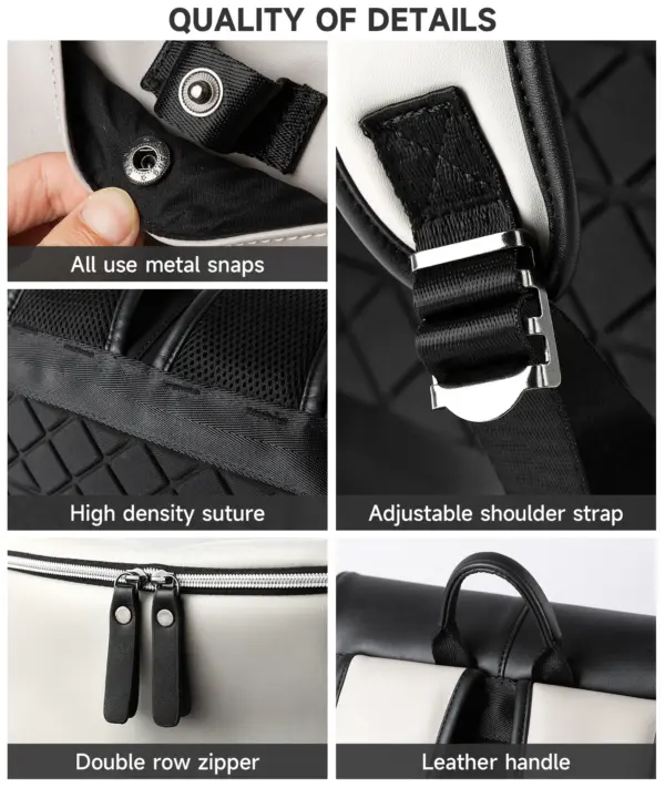 MOYYI Mochila Vegan Leather Dayback Teen Bookbags Laptop Bags for Men Backpacks