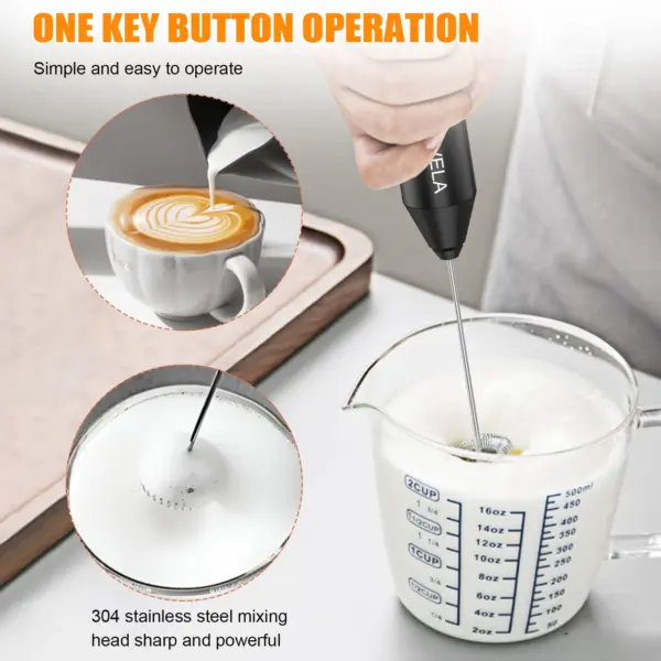Lmax Top Seller Professional Battery Operated Coffee Mixer Handheld Automatic Milk Frother Electric Milk Frother With Stand