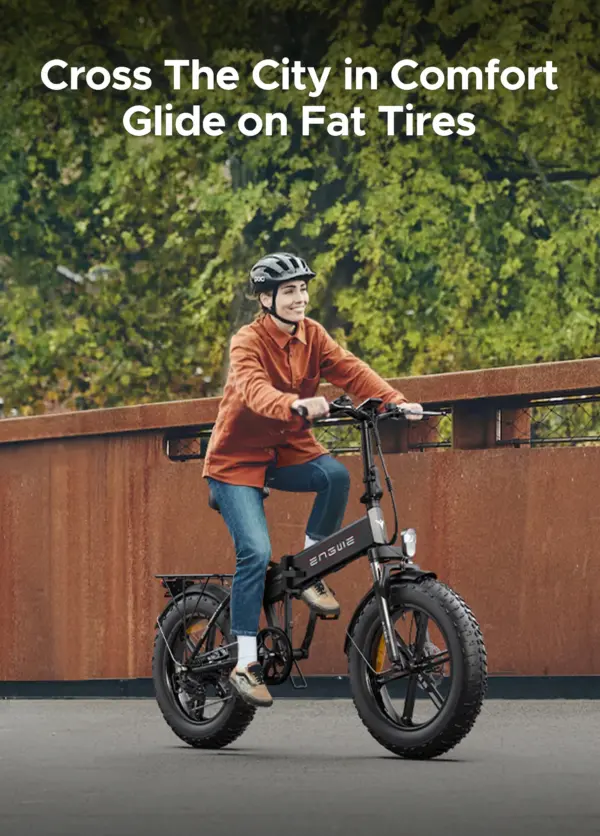 ENGWE EP 2 PRO 250W Folding Electric Bike for Adults 20" *4.0" Fat Tire Mountain Beach Bicycles 48V13AH Battery