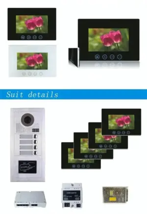 7" TFT Video Door Phone Intercom Home Entry System with IR Night Vision Outdoor Camera