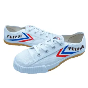 Custom LogoCanvas Material Chinese Women Men White Black Kungfu Shaolin Monk Shoes Wushu Shoes Non-slip Martial Arts Shoes