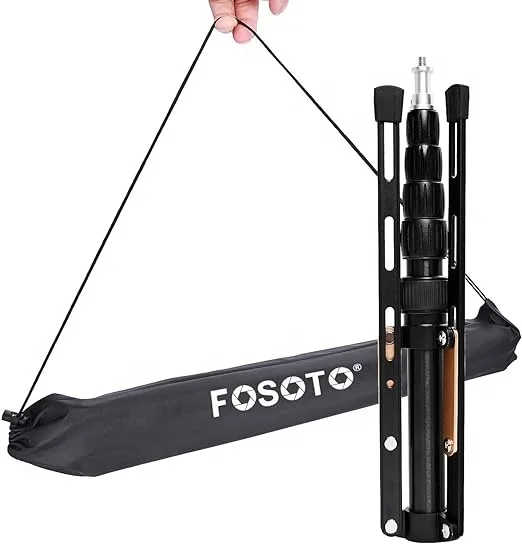 Fosoto Mini Photography Light Stand Aluminum Alloy Portable Light Tripod Stand  Stand for Camcorder Camera  with Carry Bag
