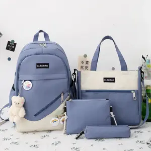 Wholesale Waterproof Oxford Textile Combination Backpack Large Capacity Backpack Lovely Girl Schoolbag
