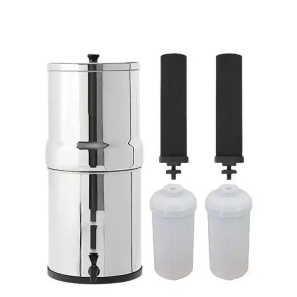Outdoor Camping Stainless Steel Drinking Water Purifier Home Countertop Gravity Activated Carbon Water Filter