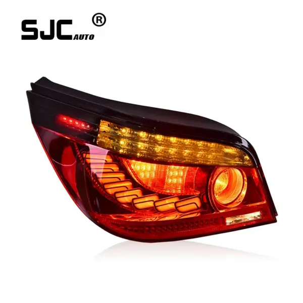 SJC Auto for BMW E60 5 Series 520i 523i 525i 528i 530i LED Dragon Scale Taillight 03-07 Turn signal Back Lamps Car Accessories