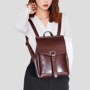 Lovevook Backpacks 2021 New Fashion Women's Backpack Trend Oil Wax Genuine Leather Vintage Backpack Ladies Back Bags