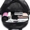 Mochilas Negras Large Black Rucksack Bag Back Pack Purse Ladies Leather Backpack Women