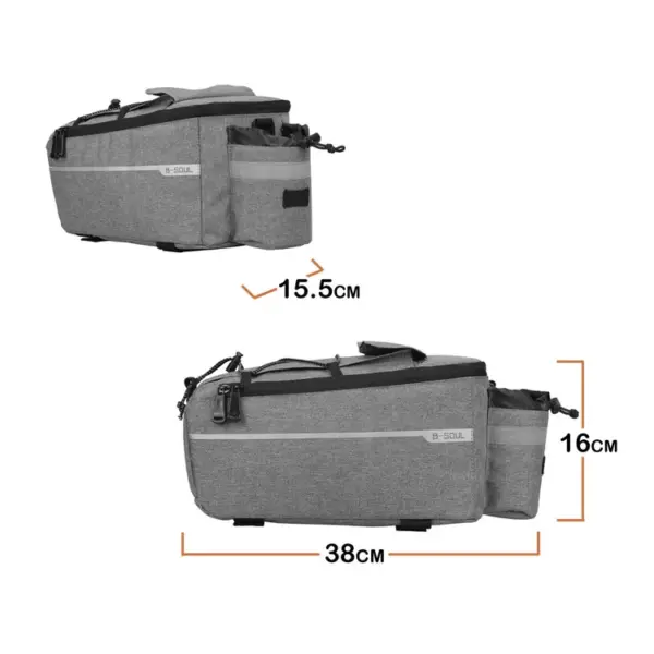 B-SOUL Large Capacity Waterproof Bicycle Bag Back Seat  Mountain Cycling Bike Pannier Bag for Travel