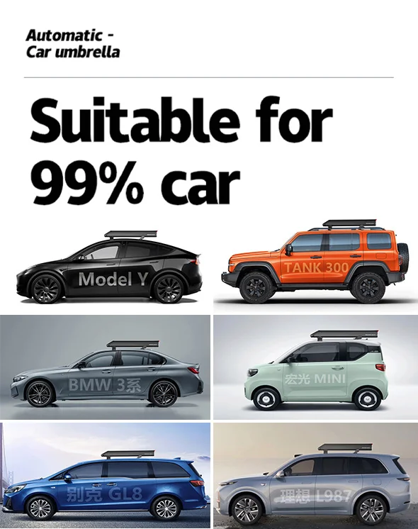 FEAMONT New Car Roof Shade Portable Automatic Foldable UV Proof Car Umbrella Parking Car Window Sun Shade