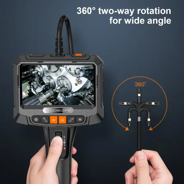 360 Degree 8.5mm Double Lens 1.5m Semi Rigid Camera Hd Industrial Inspection Endoscope Screen Portable Endoscope Camera
