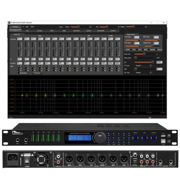 DK.6 Home KTV Professional Digital Audio Processor for Karaoke Audio Sound Equipment
