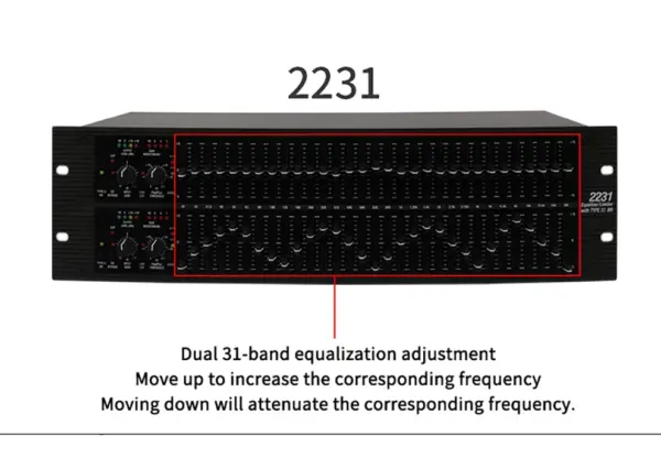 DJ Sound System Dj Equipment 2231 Dual Channel 31 Band Graphic Equalizer 2231 Audio Equalizer