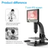 Handheld Microscope Camera Industrial 7 Inch LCD Digital Laboratory Microscope for PCB Inspection