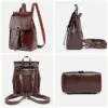 Lovevook Backpacks 2021 New Fashion Women's Backpack Trend Oil Wax Genuine Leather Vintage Backpack Ladies Back Bags