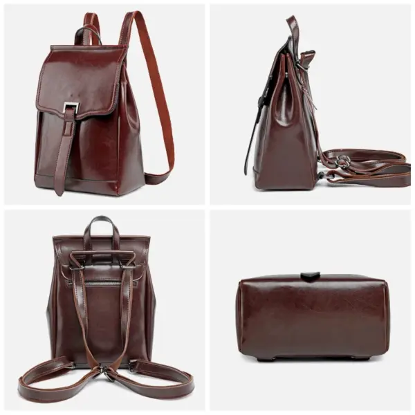 Lovevook Backpacks 2021 New Fashion Women's Backpack Trend Oil Wax Genuine Leather Vintage Backpack Ladies Back Bags