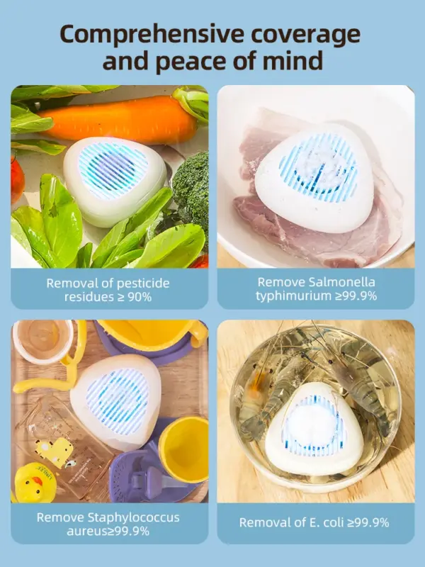 Fruit and Vegetable Washing Machine Fruit Cleaner Device Fruit Purifier for with OH-ion Purification Technology for Cleaning
