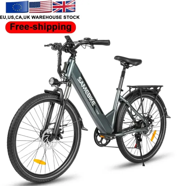 Europe Warehouse Free Shipping SAMEBIKE City Ebike with 15AH Lithium Battery 25km/h City Road Bicycle
