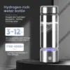 YenvQee 2025 New Customizable Type C Charging Glass Body SPE/PEM Electrolytic Alkaline Hydrogen Rich Water Generator Bottle
