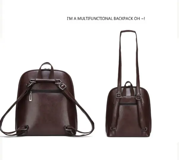 2022 New Classic Women's Shoulder Bag Fashion Simple PU Leather Travel Backpack Schoolbag Multi Functional Lady Backpack