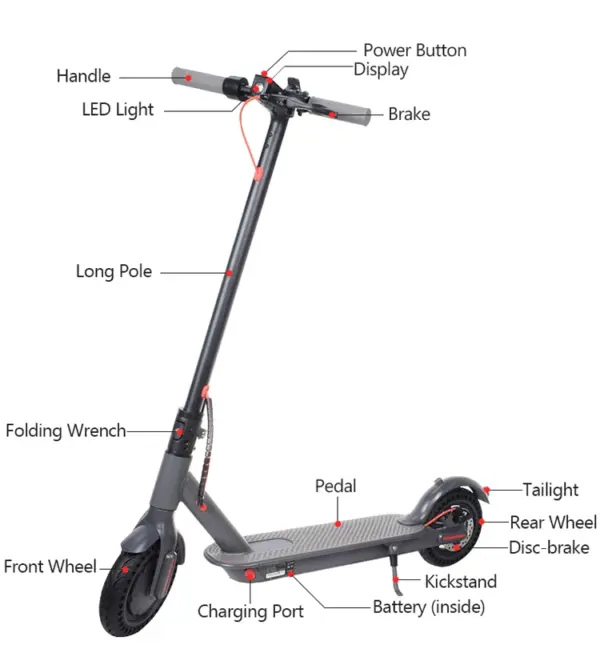 Most Popular Factory Direct Supply 8.5 Inch Foldable Electric Scooter  25km/h 350W with APP Electric Motorcycle