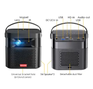18Years Factory Byintek U70 Pro 3D DLP LED Projector, Smart Android Pocket Portable 4K WIFI Small Mobile Rechargeable Projecteur