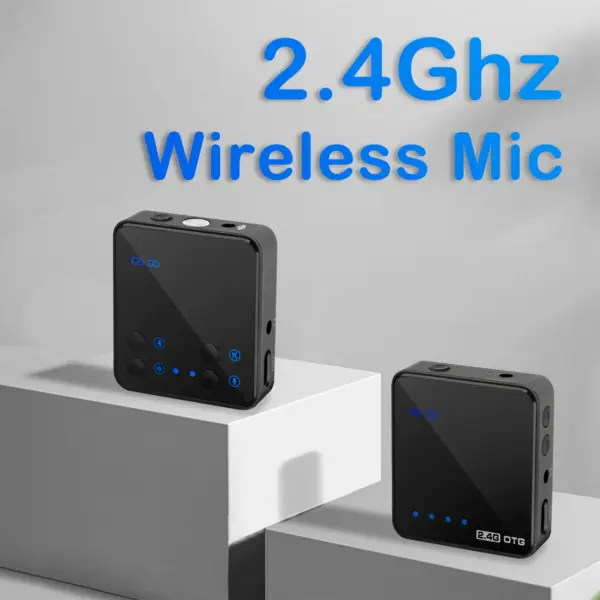 GAW-840 2022 New 2.4GHz 1 to 1 Wireless Lavalier Microphone for DSLR, Camcorder, Smartphone and Tablet