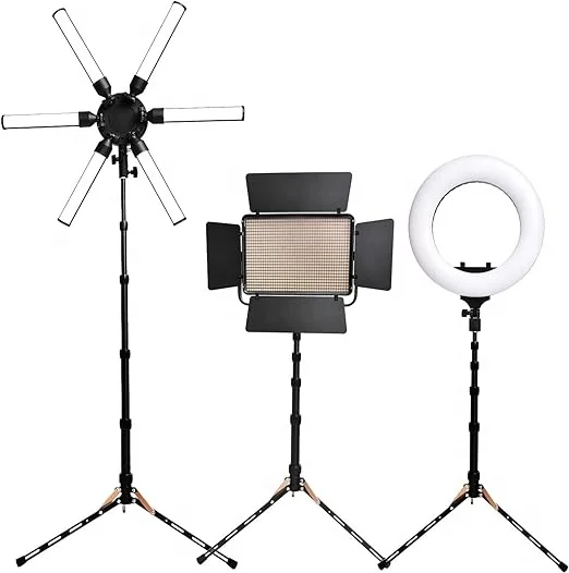 Fosoto Mini Photography Light Stand Aluminum Alloy Portable Light Tripod Stand  Stand for Camcorder Camera  with Carry Bag