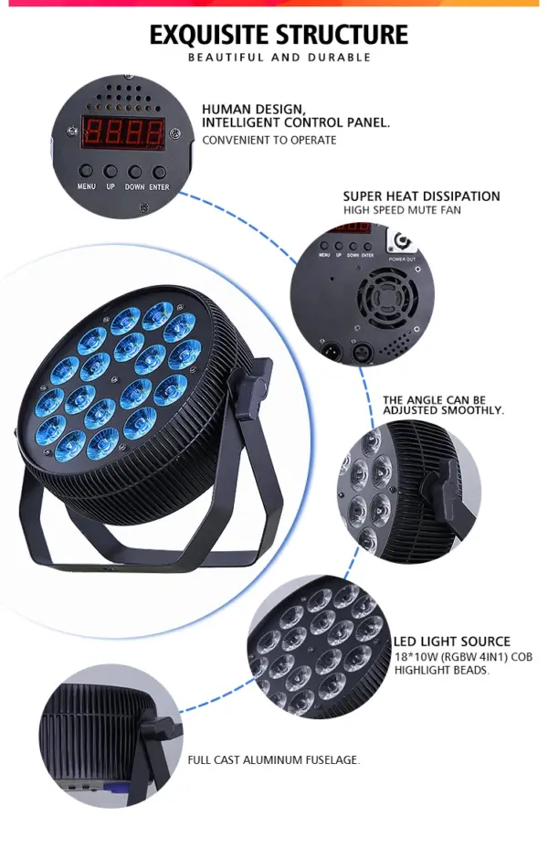 18x10 Mini Stage Lighting Equipment Price 64 Effect Dmx for Club Ktv Disco Dj Party Wash Par Can Lighting